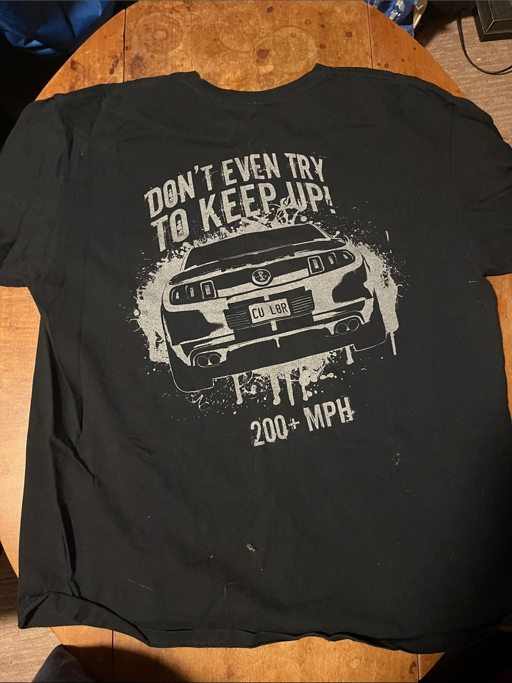 Black Graphic Muscle Car Tee - 200+ MPH Statement Shirt